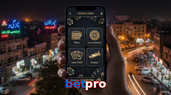 Main screen of Betpro app page for PK players